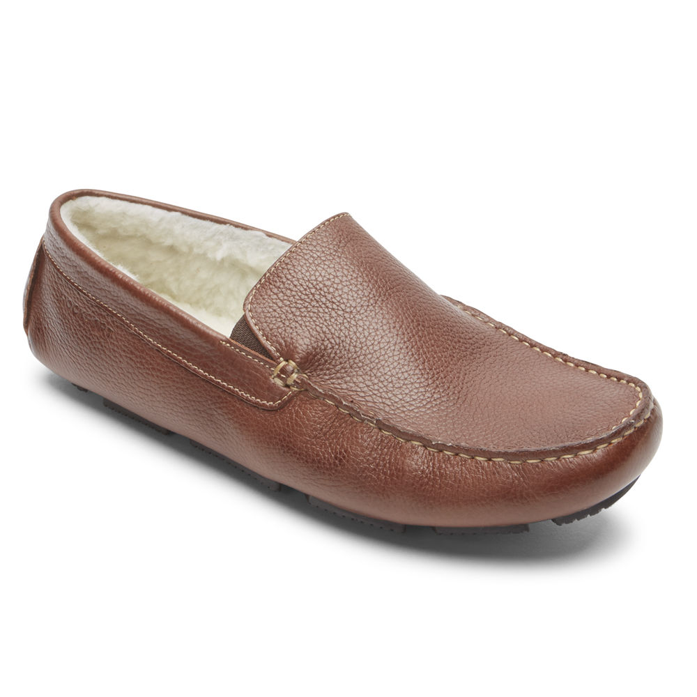 Rockport Slippers For Mens Brown - Rhyder - OZ6758921